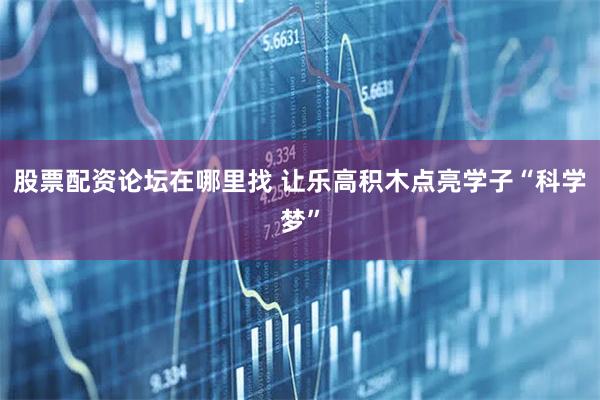 股票配资论坛在哪里找 让乐高积木点亮学子“科学梦”