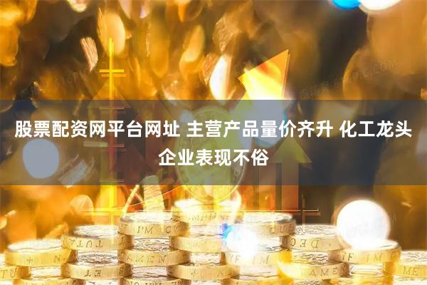 股票配资网平台网址 主营产品量价齐升 化工龙头企业表现不俗